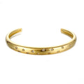 18K Gold Plated Stainless Steel C-Shaped North Star CZ Fashionable Bangles Bracelets