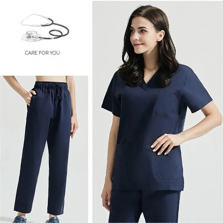 42001 in Stock Used Nurses Scrubs Uniform Bales Cotton Nurse Uniform Fabric New Style Design Hospital White Nurse Uniform