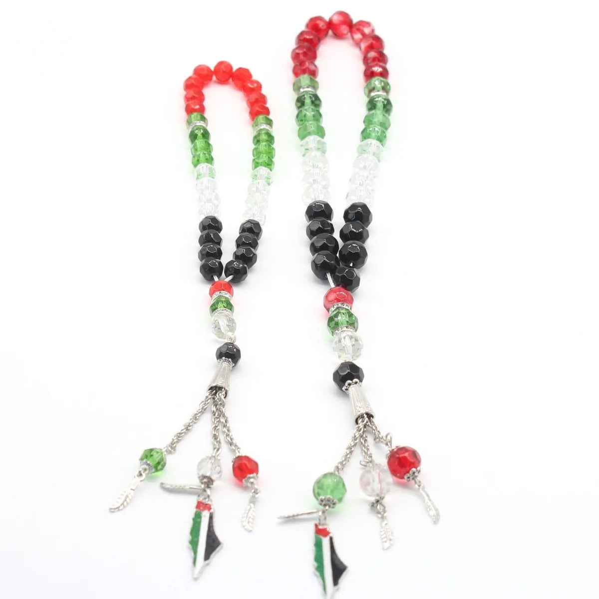 Popular Wholesale Islamic Muslim Tasbih Prayer Beads Palestinian Flag Charm 33pcs Beads Bracelet for Women for Sale