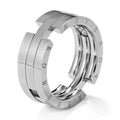 SS8-R132 Unique Deformation Kissing Fish Ring Men Stainless Steel Engraved Forever Rings Male Letter Ring