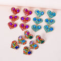 Luxury 3 Hearts Shape Statement Earrings Women Jewelry Colorful Rhinestone Heart Dangling Earrings