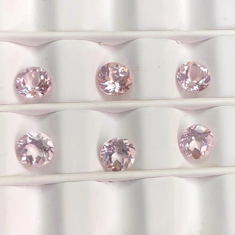 Round 3.0mm~8.0mm VS Good Quality Medium Pink Color Loose Gem pink Gemstone Price Jewelry Making Natural Pink Morganite