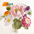 Hot Sale Wool Knitted Flower Bouquet Lotus Leaf Rose Peony Flowers Mother's Valentines Day Gifts 2026 Crochet Flower Bouquet