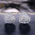 2021 Elegant Claw Pave Sparkling CZ Crystal Small Heart Stud Earrings Bling  Zirconia Heart Stud Earrings