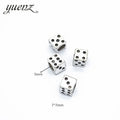 Antique Silver Color Big Hole Dice Beads Spacers Beads Fit European Charm Jewelry Accessories DIY Findings R107