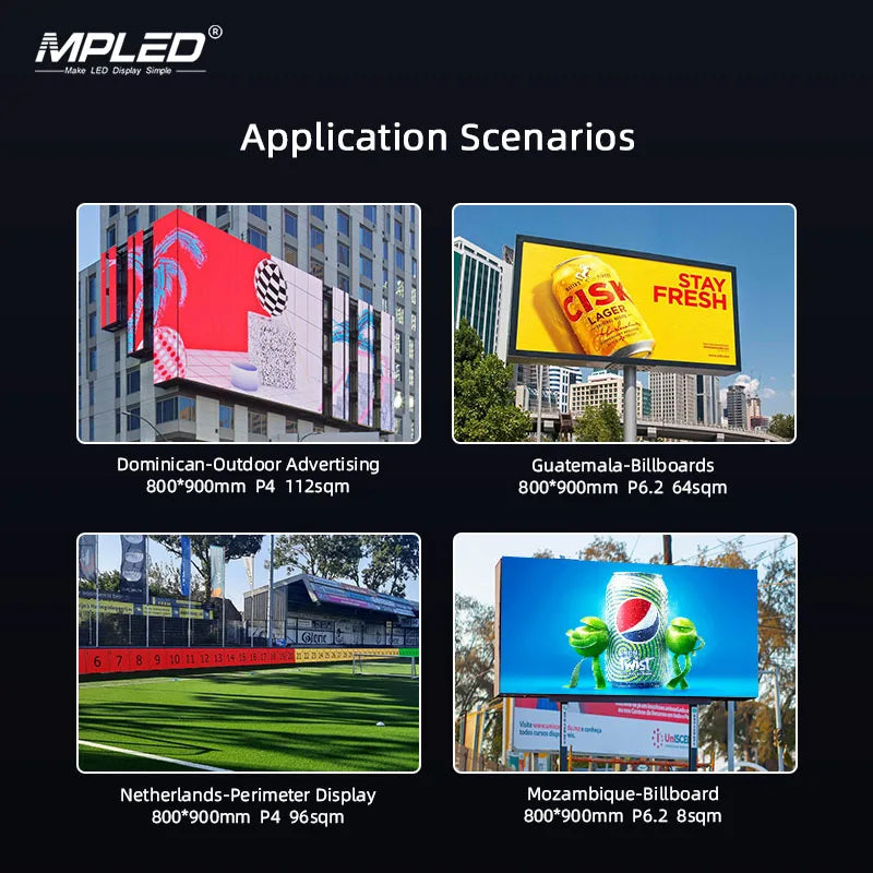 MPLED Outdoor Led Advertising Screen Concise and Beautiful P2.85 P4 P6.25 Outdoor Video Wall Advertising Full Color