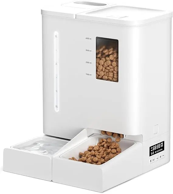 Popular Portable Wireless Cat Dog Food Smart Pet Automatic Feeder Solid Pattern Steel Plastic Bowls Rechargeable Power Source