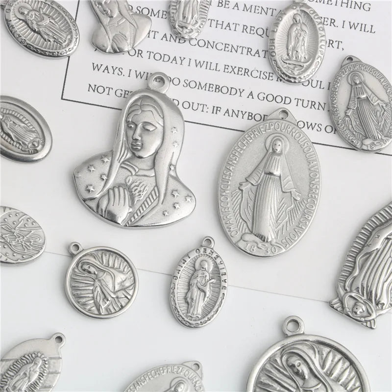 Stainless Steel Virgin Mary Pendant Necklace Bracelet Accessories DIY Tagor Jewelry Jewelry