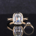 10K Yellow Gold OMC Cutting 9x11  Cushion Moissanite Solitaire Engagement Ring