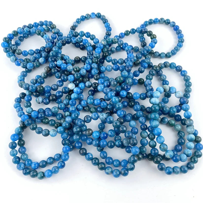 Hot Sale 8mm Natural Healing Crystal Bracelet Blue Apatite for Home Ornament