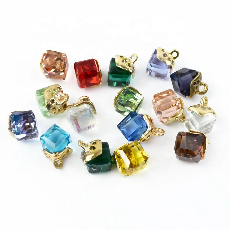 Meetee C2-1 0.8*1.5cm DIY Handmade Crystal Necklace Bracelet Earrings Jewelry Accessories Pendant Decorative Button