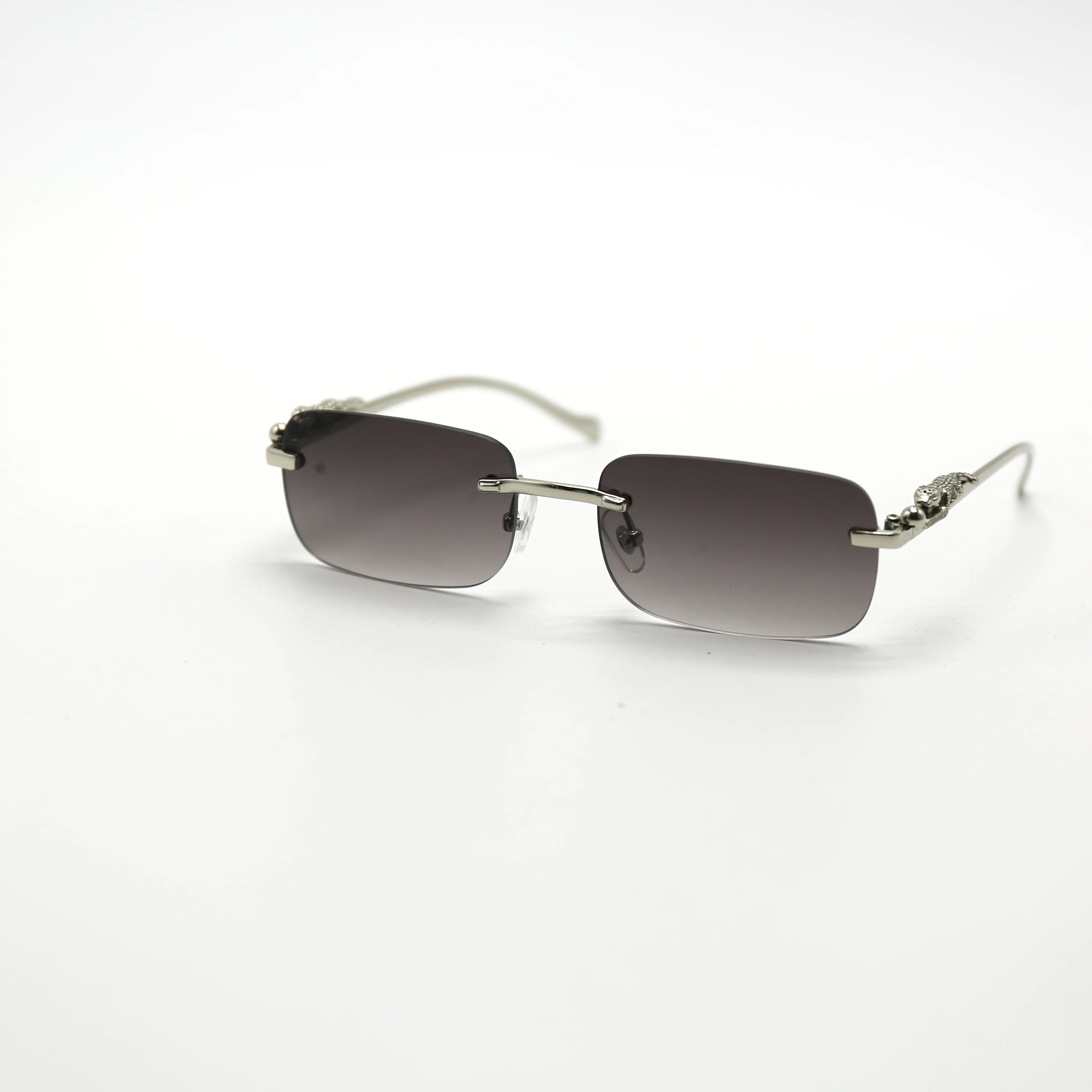 2023 High Quality Sunglasses Rectangle Men Luxury Sun Glasses Fashion Metal Square Rimless Vintage Sunglasses Women