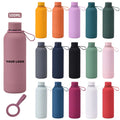2023 New 500ml 750ml 1000ml Rubber Paint Vacuum Insulated Sports Bottle Stainless Steel Matte Water Bottle With Handle