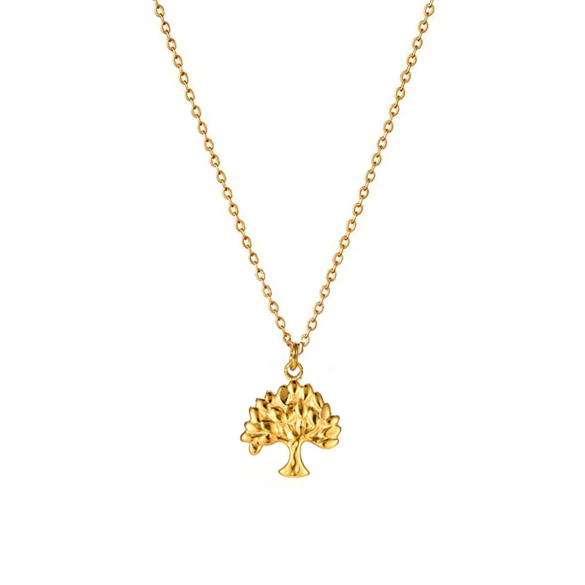 MECYLIFE 18K Gold Tree of Life Necklace Minimalist Necklace Stainless Steel Fashion Women Jewelry Charm Pendant
