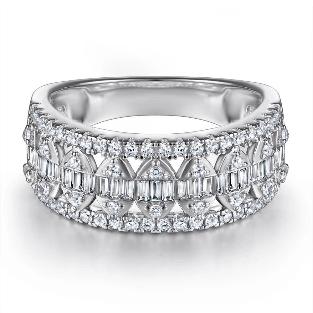 Ready to Ship Hot Trending 925 Sterling Silver CZ Wedding Rings for Women