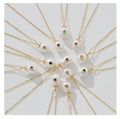 2025 New Styles Pearl Diamond Birthstone 12 Zodiac Pendant Necklace Gemstone Rhinestone Necklace