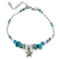 Vintage Starfish Pendant Anklets for Women Beach Stone Beads Anklet Bohemian Ankle Bracelet on Leg Summer Foot Jewelry