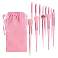 13 Pcs Customizable Pink Makeup Kits for Foundation Eyebrow Concealer Eye Shadows Beginner Makeup Brushes Set Customized Color