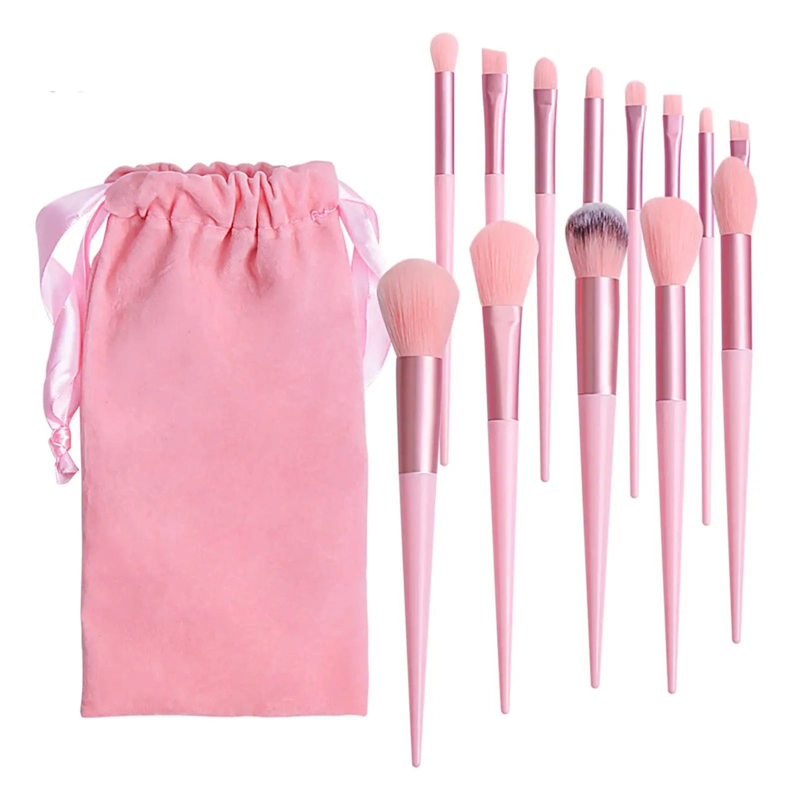 13 Pcs Customizable Pink Makeup Kits for Foundation Eyebrow Concealer Eye Shadows Beginner Makeup Brushes Set Customized Color