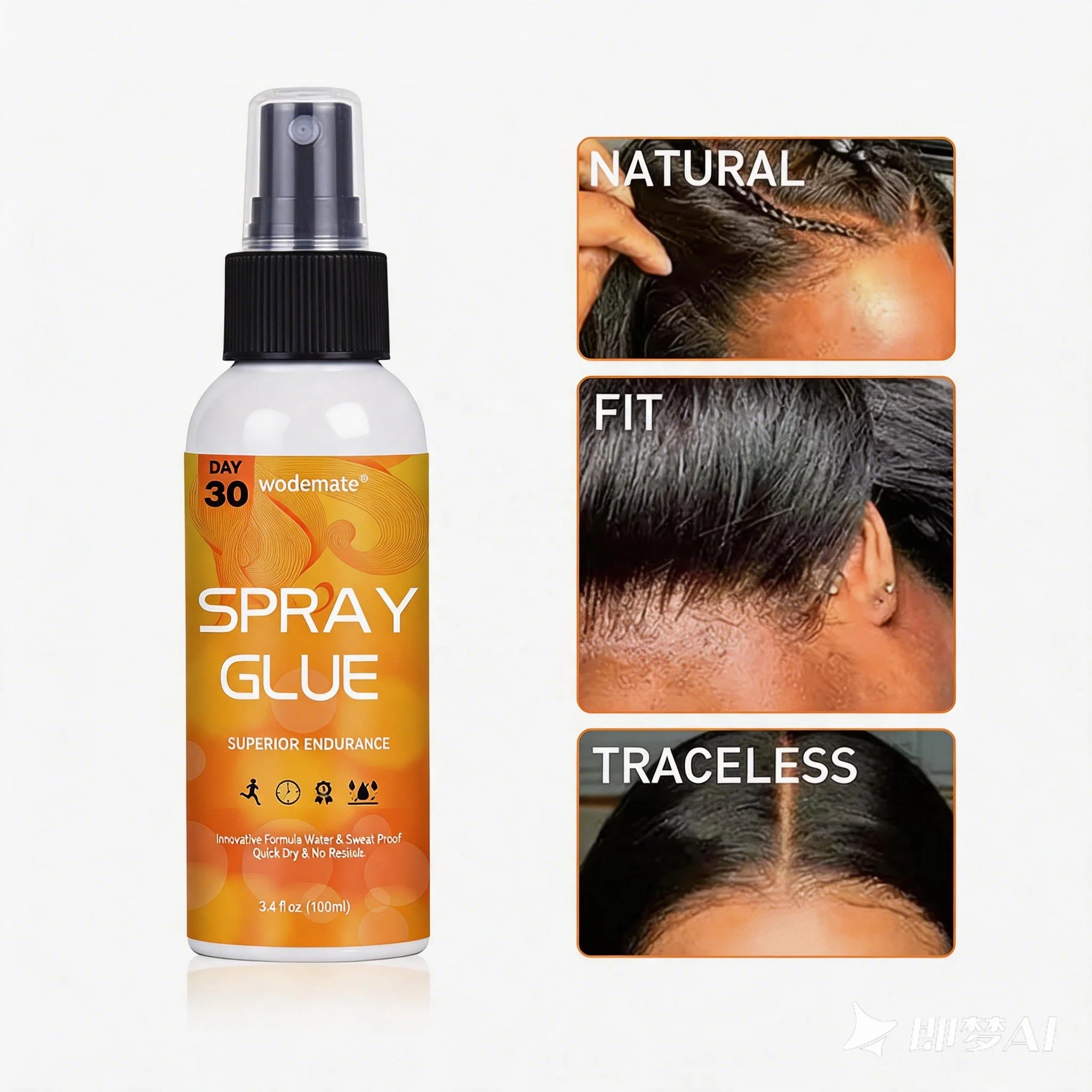 New Formula White Glue Spray Lasting for 30 Days Strong Hold Lace Glue Melting Spray Hair Glue Spray Lace Wig Adhesive