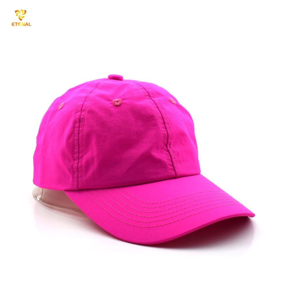 Custom Pink Waterproof Terry Oxford Poplin Rope Snapback Baseball Hat with Leopard Argyle & Fruit Pattern Hand Embroidery Unisex