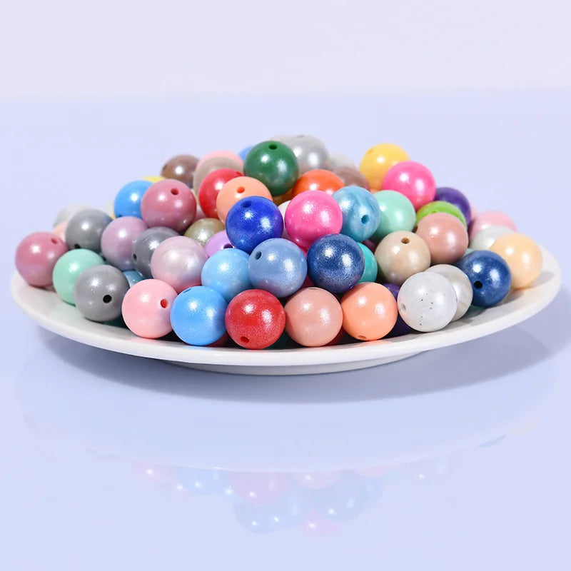 Hot Selling Food Grade 15mm Silicone Baby Teething Beads for Pacifier Keychain Bracelet Round Ball Silicone Chew Beads