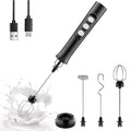 Multi-Functional Electric Milk Foamer 3-in-1 Interchangeable Heads Rechargeable Dual Charging Customizable for Home Barista