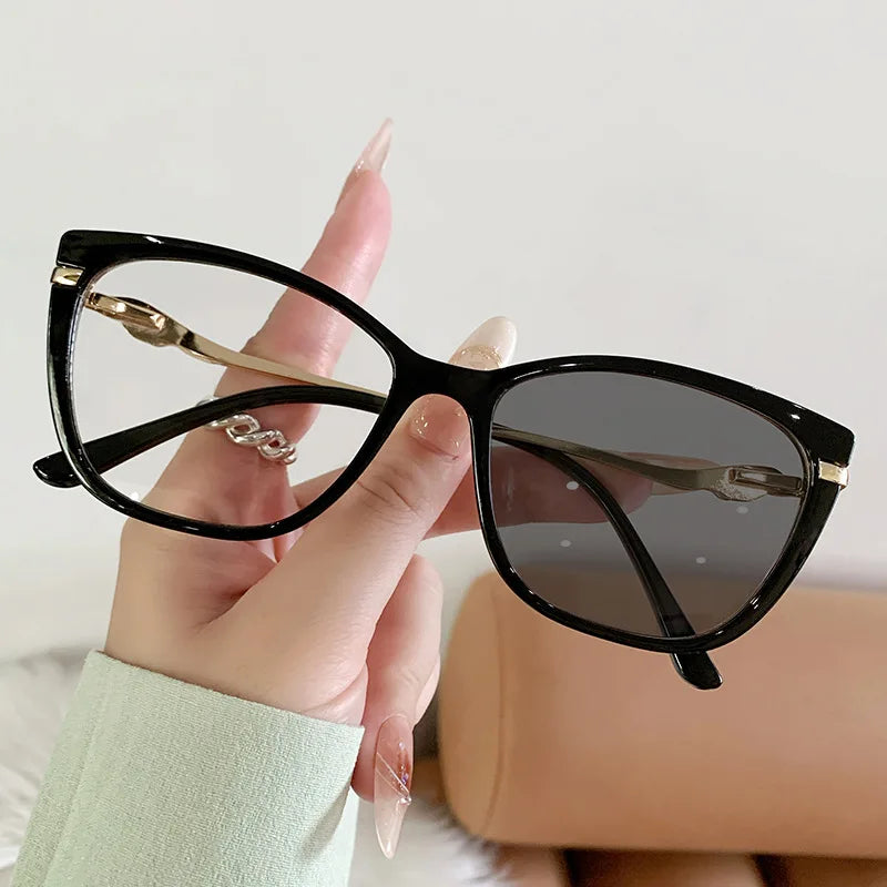 23188 Cat Eye Frame Irregular Anti-blue Light Glasses New Plain Makeup Versatile Fashion Flat Glasses