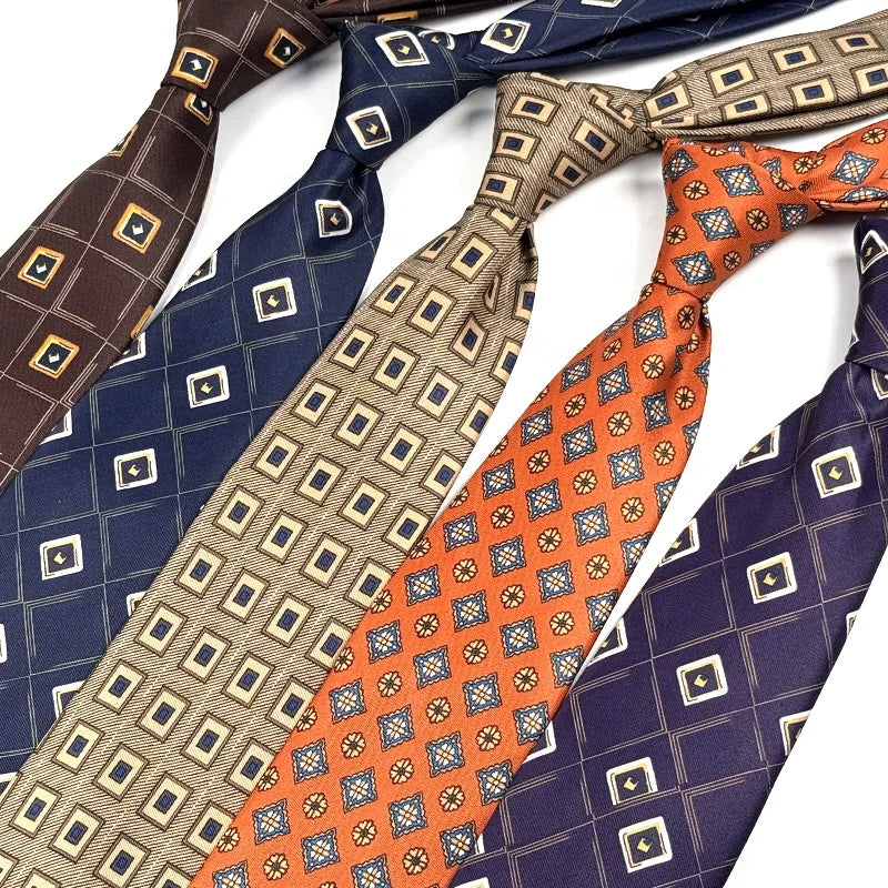 High Quality Modern Classic Necktie Polyester 8cm Printed Luxury Lot Stock Microfiber Neck Tie Men Printed Tie