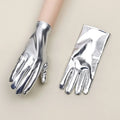 MIO Hot Wholesale Women's Short Gold Silver Color Wedding Bridal Formal Opera Performance Gloves Fashion Wrist Gloves