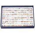Women's Vintage Geometric Colorful Mini Stud Earrings Set 100 Pairs Mix Styles Gold Plated Alloy Fashionable Mini Studs