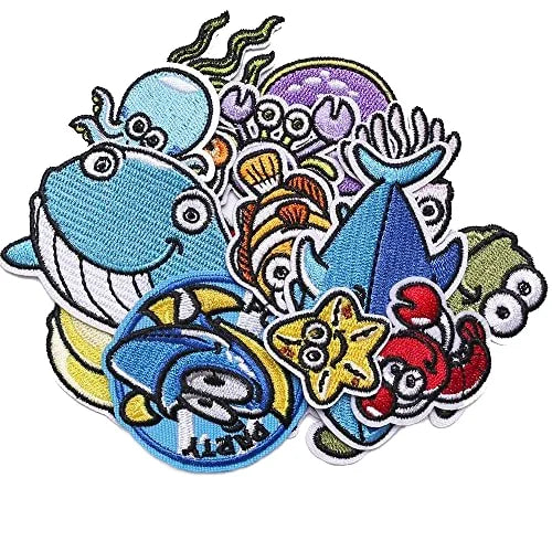 Marine Animal Embroidery Patch Patches Custom Embroidery