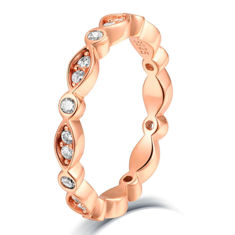 Ready to Ship Trendy 925 Sterling Silver Engagement Wedding Rings Gold Plated