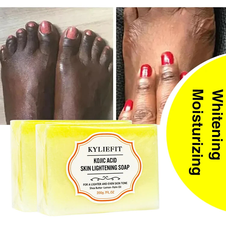 Private Label Fruit Soap Lemon Natural Organic Kojic Acid & Turmeric Skin Whitening Body Face Brightening Soap