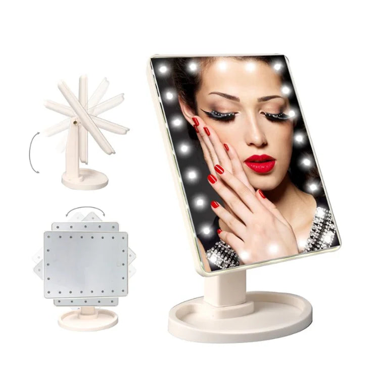 Portable Desktop Vanity Mirror 5X Magnifying  Cosmetic Mirror with 16 Led Lights