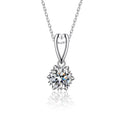 S925 Sterling Silver Moissanite Pendant Necklace Classic Luxury Design with Silver Plating for Wedding or Engagement