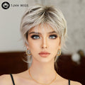 Gray Blonde Pixie Wigs for Women  Platinum Gray Pixie Cut Wig for White Women Pixie Layered Synthetic Ombre Gray Hair Wig