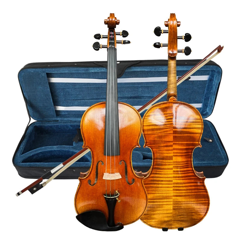 Sinomusik Wholesale Price Professional All Handmade Italian Violin Oil Painting and Antique Broken Skin Ebony Accessory HV10