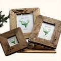 Home Decoration Picture Frames Table Top or Wall Mount Display Natural Square Wood Color Photo Frame