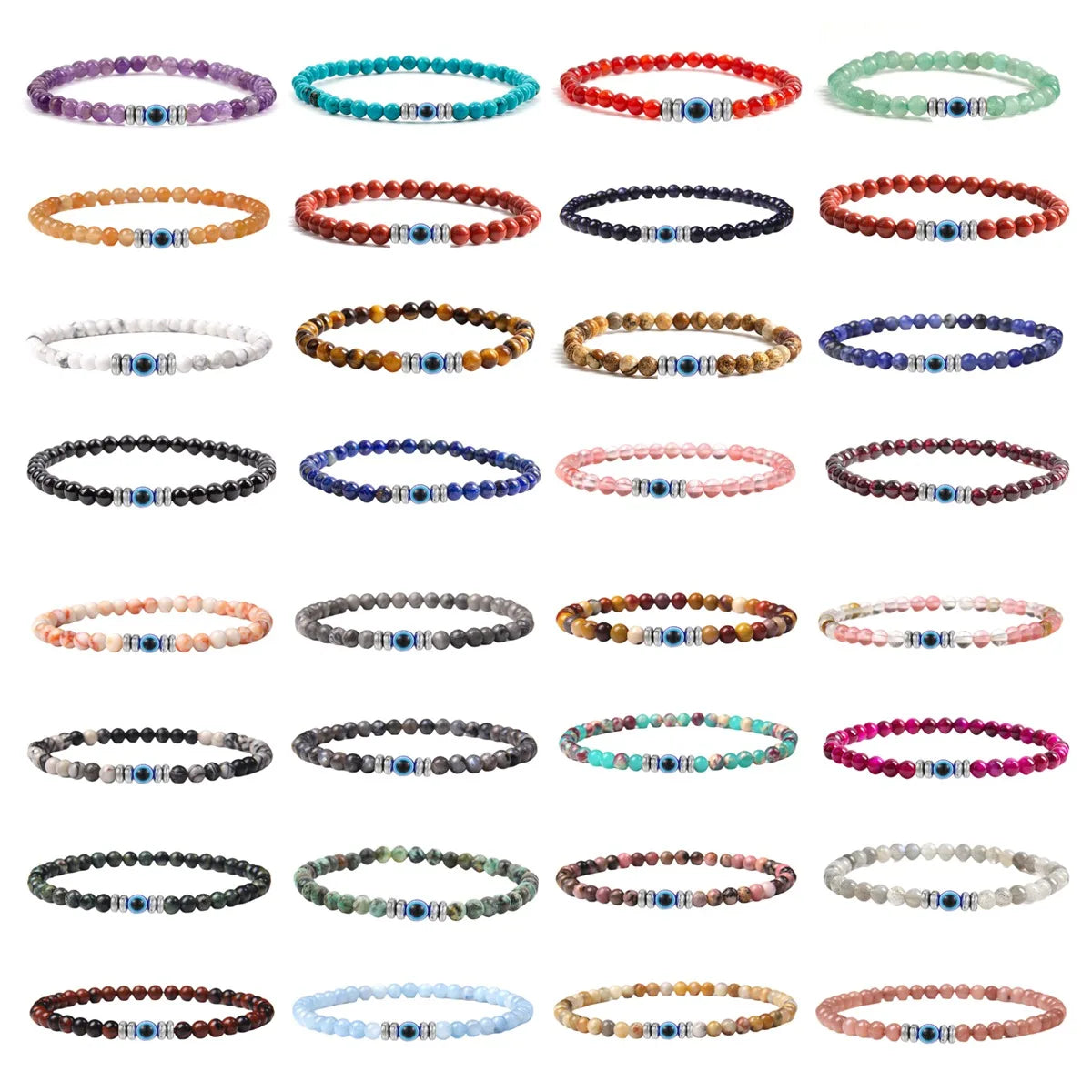 Devil's Eye Bracelet 4mm Customization Wholesale of Various Gemstone Beads of Agate Crystals Men's Bracelet