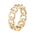 Custom High Quality Stainless Steel Gold Plated Cuban Link Ring for Women