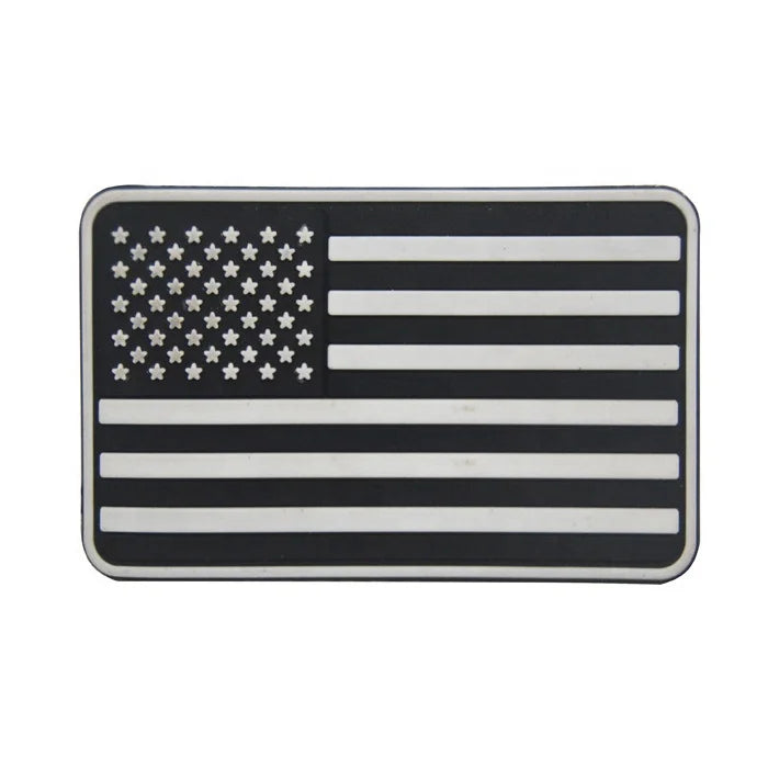 Hook and Loop Backed USA Soft PVC Rubber American Flag Patch SR175