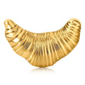 2024 New Fashion Brass Electroplated Gold Three-Dimensional Cow Horn Brooch Jewelry Accessories Customized