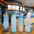 Outdoor Fitness Sports Water Bottle Gradient Water Bottle Scrub Straight Drinking Cup Portable Lift with Bounce Cover Car Cup