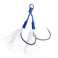 High Carbon Steel Double-Barbed Assist Hook Sea Fishing Fly Fishing Slow Jigging Lure Carp Bass Mackerel Target Boat Rivers