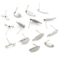 20pcs/Lot 316L Stainless Steel Geometric Polygonal Earring Stud Earring Posts Connector for DIY Earring Jewelry Making Supplies