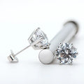 925 Sterling Silver D Color VVS1 5mm 6.5mm 6 Pong Round Clear Certified Moissanite Stud Earring for Women