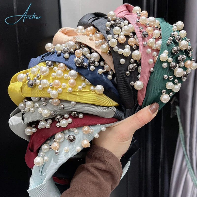 High Quality Pearl Headband Knot Headband Hair Accessories Hair Band for Woman Girls