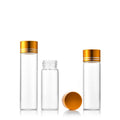 Wholesale Diameter 22mm 5ml -25ml High Borosilicate Glass Clear Tube Vial Test Tube Glass Bottle with Aluminium Screw Lid