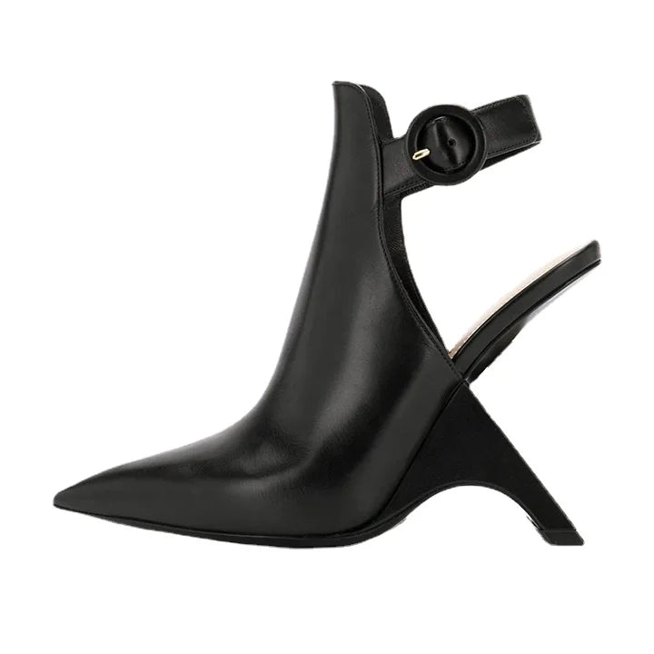 New Arrival Women's Slingback Boots Comfort Winter Autumn Fashion Trend Square Heel Pointed Toe High Heel Short Boots